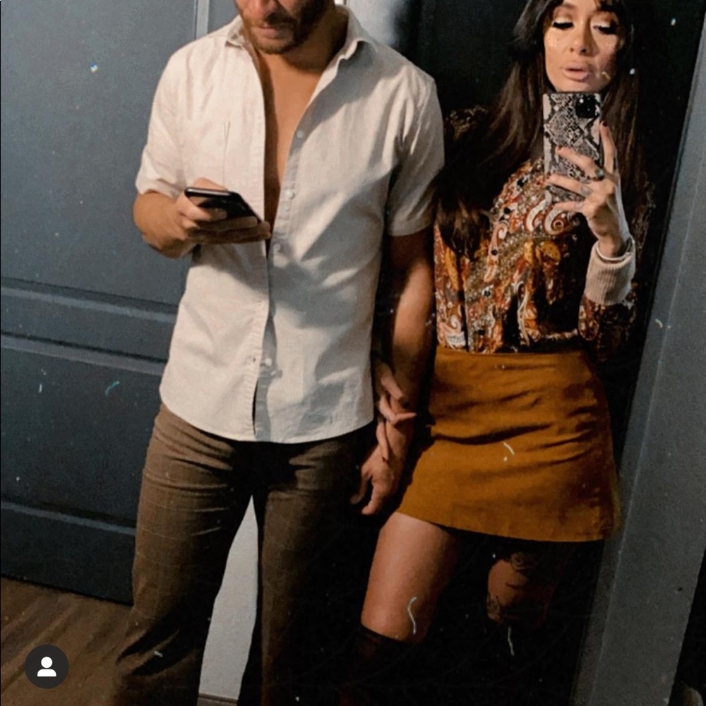 y2k brown mini skirt